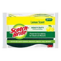 Scotch-Brite 레몬 향 헤비듀티 스크럽 스폰지 3개입