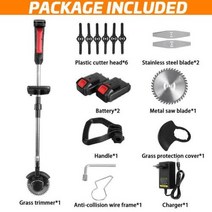 예초기 잔디깍기 트리머 Wolike 88VF 잔디 깎는 기계 35000rpm 슈퍼 파워 전기 2xBattery 무선 정원 Weeder 전정 도구 정장, Black 2 Battery+미국
