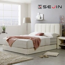 세진침대 리비아 투매트리스 침대 프레임만Q, 아이보리