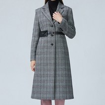 카멜색 역시즌 트렌치 코트 m 시리즈 겨울 한국 패션 현대 격자 무늬 정장 칼라 14