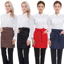 루시피 카페 바리스타 하프 허리 앞치마 랩형 허리랩, 루시피 LU-4006 검정색