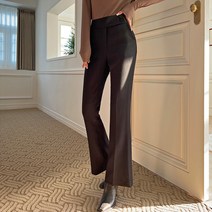 시크폭스 여성용 앤디크 오비투버튼 울 부츠컷 슬랙스