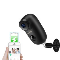 예스카모 보안 Wi-Fi 카메라 실외용 태양광 패널 충전식 IP카메라, 블랙, A3(단품 카메라)