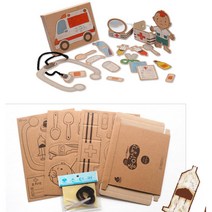 종이 의사놀이 만들기 색칠놀이 2개 완구 공작재료, 병원놀이 x2세트