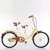 2인용 3인용 자전거 등원맘 출근용 바구니 텐덤, 22인치, 베이지2 스탠다드