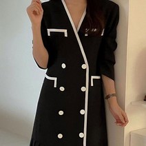 [랜덤플레이] 브이넥 라인 플리츠 프렌치 롱원피스