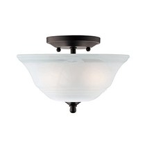 Westinghouse Lighting 6622300 Wensley Two-Light Interior Semi-Flush Ceiling Fixture White