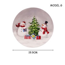 세라믹 접시 냄비 눈사람 밥 그릇 트레이 크리스마스 식기 장식, 7.Model G
