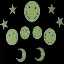 야광별스티커 유리창스티커 유리문 별 달 스마일 11P