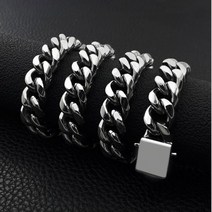 써지컬스틸 패션목걸이 볼드커브체인 목걸이10mm