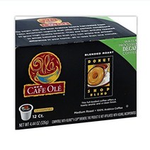 HEB Cafe Ole Donut Shop Blend Coffee DECAF 12 CT Pods - 1 Box, 1