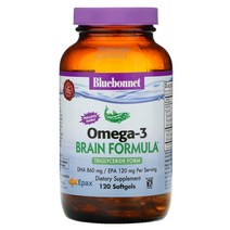Bluebonnet Nutrition 천연 오메가3 브레인 포뮬라 소프트젤 120정