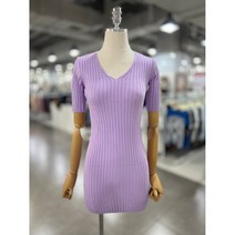 브이넥 골지 반팔 슬림 미니원피스 TL01WPPRM01