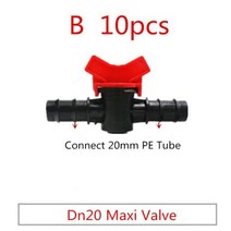 점적호수 관수자재 농업용 호수 10pcs Dn16 Dn20 맥시 밸브 미니 볼 바브 x 폴리 호스 가시 커넥터 온실 급수 드립 피팅, 비---10개