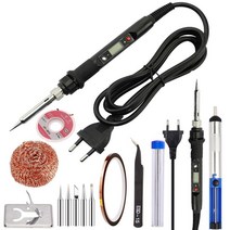 80W Electric Soldering Iron Kit Set Digital Temperature Adjustable Welding Tool Solder Tin With Tip, [01] 220V EU Plug, [03] Set5