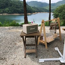 에이치 라운드 캠핑 원목 접이식선반