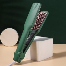 푹신한 헤어 컬러 전문 세라믹 아이언 3D 그리드 볼류마이저 크림퍼 고데기 봉고데기 드라이기 다리미 무선고데기 드라이어 헤어롤 고대기 리미떼두두 머리집게 아이롱고데기 아이롱 무선 고, AU, 02 Green