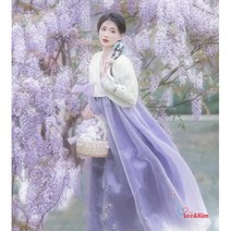 리앤킴 여성 퍼플 전통 행사 한복 세트 GH857