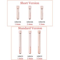 용접노즐 10pcs TIG 콜릿 용접기 소모품 1.6mm 2.0mm 텅스텐 전극 WP17 WP26 토치, 02 Short Version_04 2.4mm