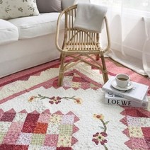 한스갤러리 대형 퀼트 카페트 순면 거실 패드 카페트, 03.다이아 면 카페트:핑크(160x210cm)