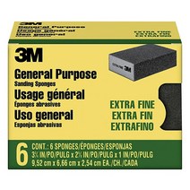 3M 907NA-3P-CC 샌딩 블록 9.5cm x 6.7cm(3-3/4인치 x 2-5/8인치), Extra Fine/Fine