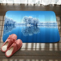 코코넛매트 야자매트 환영 플로어 매트 라벤더 풍경 인쇄 욕실 주방 카펫 도어 바닥 AntiSlip Tapete, 6_40x60cm