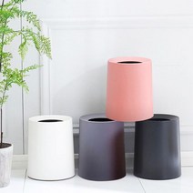 !i 스텐원형휴지통 【모던 무지 원형 사무실 쓰레기통 실내 휴지통 8L 3색】 검은색쓰레기통 LVN :od: ju22* 4A1603 Ea~, 그레이