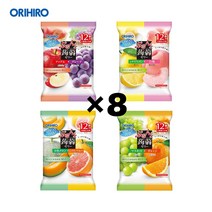 일본 ORIHIRO 오리히로 곤약젤리 파우치 240g (20g * 12개입) 8개 세트 각 2개씩 96파우치