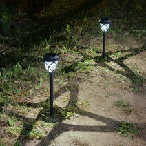 ER130 카페 글램핑장 정원등/태양열/LED등/간편설치/외부등/말뚝형/미니격자형 2개입