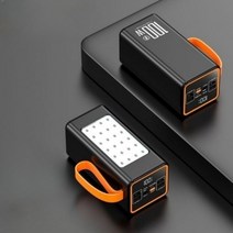캠핑 필수 100W 방폭 보조 배터리 100000mAH 대용량 배터리 LED램프 아웃도어, 아이폰케이블(PD충전), 블랙