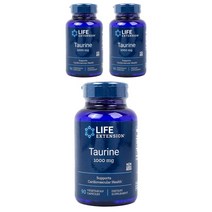 라이프익스텐션 타우린 1000mg 베지테리안 캡슐, 90개입, 3개