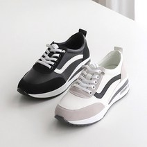 굽있는 여성키높이 발편한 통굽 소가죽 에어쿠션 운동화