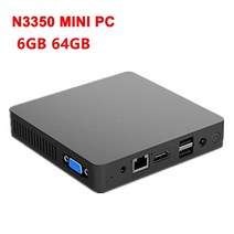 미니피씨 스틱pc 미니pc 팬리스 미니 PC 인텔 셀러론 N3350 윈도우즈 10 6GB RAM ROM 128GB SSD 1000M LAN, 02 6G 64G add 64GB SSD_02 AU, 02 6G 64G add 64GB SSD_02 AU