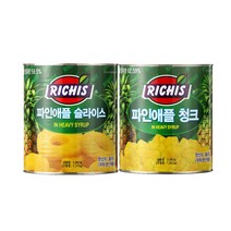 리치스 파인애플 청크 / 슬라이스 3kg x 6캔 1박스, 02 슬라이스6캔 3102-22307