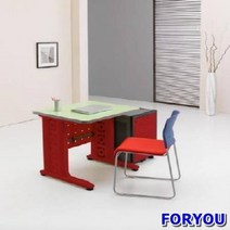 Foryou2812 일자형책상 컴퓨터책상 조립식책상 철제책상 책상 책장 책꽂이, 그린 옐로우
