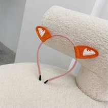 패브릭 동물귀 머리띠 헤어밴드 액세서리 여우
