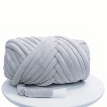 tscorp 자이언트얀 패브릭 1kg DIY 핸드니팅 가방 방석 뜨개실, 라이트 그레이