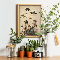 화접도 2폭 민화 도안 꽃 나비 / 민화그리기 원데이클래스 취미 수업자료, A.화접도2폭(1) / A2사이즈