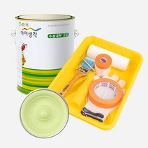 삼화페인트 아이생각 친환경 수성내부프로 4L + 도구세트, 브라이트라임