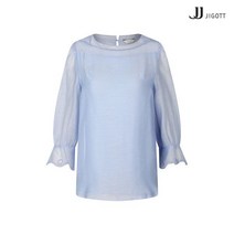 JJ지고트 볼륨 소매 자수 오간자 블라우스 GL4M0BL94