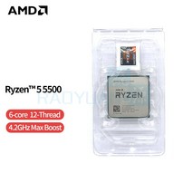 컴퓨터 AMD 라이젠 5 5500 R5 3.6GHz 6 코어 12 스레드 CPU 프로세서 7NM 65W L3 16M 100-000000457 소켓 AM4 팬 미포함