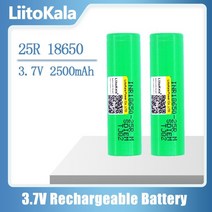 18650 LiitoKala-INR18650 충전식 리튬 배터리 25R 2500mAh 20A 손전등용 배터리, 10pcs