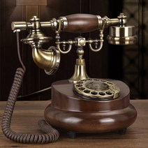옛날 엔틱 유선전화기 빈티지 추억의 골동품 수집품, 턴테이블 무선 : 차이나 모바일 유니콤 휴대 전화 카드 커피 색 단단한 나무 재료