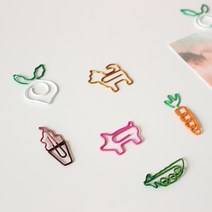 디자인 페이퍼 종이 클립 6종 [예쁜 다꾸 문구 귀여운 당근 강아지 모양클립 집게], 댕댕이