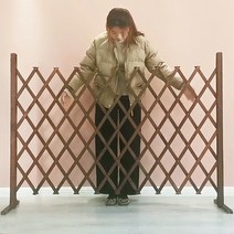 정원 자바라 울타리 접이식 스탠드형 매립형 갈색 흰색, D-5 (240x180)
