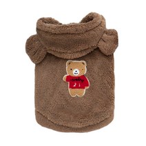 DU 양털 개 후디 겨울 애완 동물 강아지 옷 코트 자켓 소프트 로파 페로 프랑스 불독 의류 퍼그 T, Brown