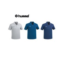 험멜 카라 반팔 HM-458 베이지 네이비 블루