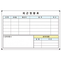 외근현황표 900x600 학교 사무실 보드칠판 맞춤제작 주문제작 화이트보드, 일반형