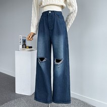 가을무릎찢데님팬츠