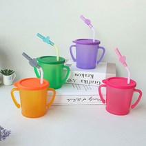 아가프라 매직빨대컵300ml+실리콘빨대탑 유아물병 물통 아기빨대컵, 매직빨대컵(퍼플)+과일탑1P(랜덤)